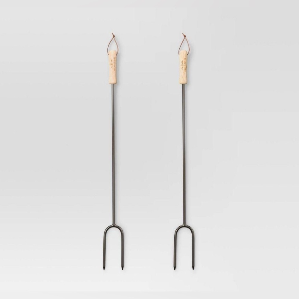 Threshold Marshmallow Roasting Log Tong Sticks in Black NEW